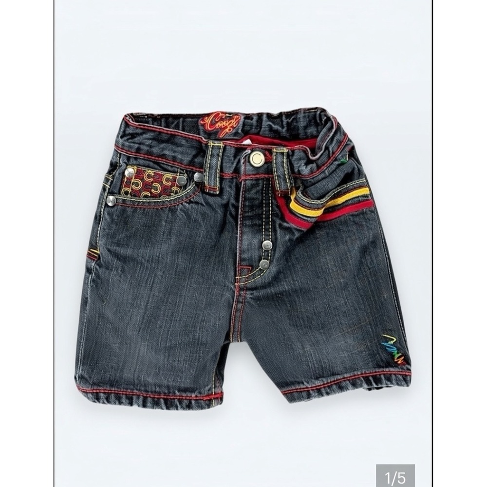 COOGI Baby Denim Hip Hop Y2K Shorts 12 Months Embroidered Logo